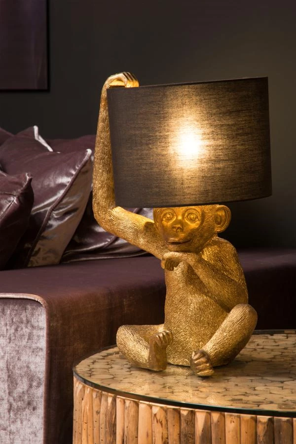 Lucide EXTRAVAGANZA CHIMP - Table lamp - Ø 30 cm - 1xE14 - Black - atmosphere 2